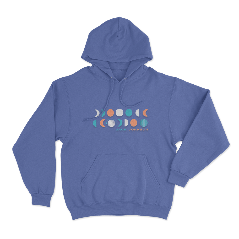 Jack Johnson Moon Phases Unisex Hoodie Blue Jack Johnson Moon Phases Unisex Hoodie Blue
