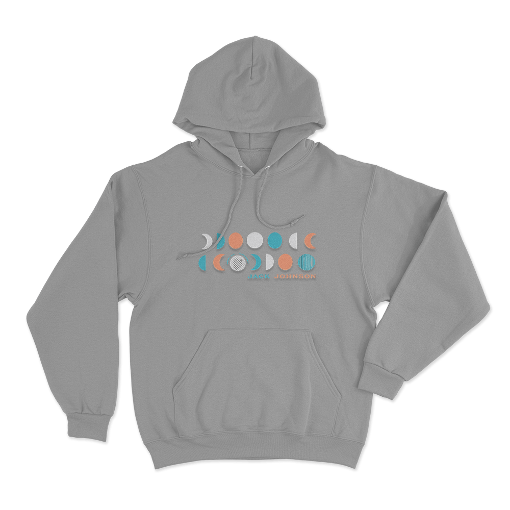 Jack Johnson Moon Phases Unisex Hoodie Grey Jack Johnson Moon Phases Unisex Hoodie Grey