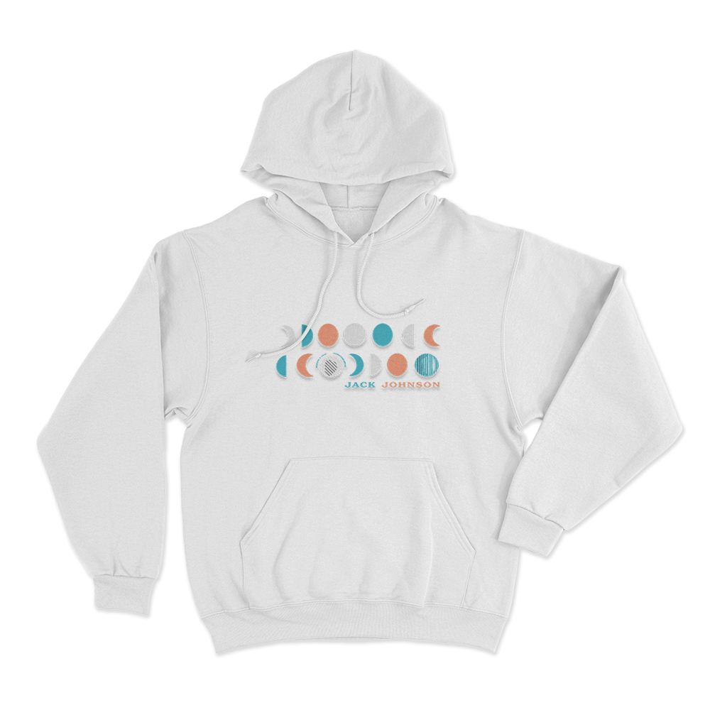 Jack Johnson Moon Phases Unisex Hoodie White Jack Johnson Moon Phases Unisex Hoodie White